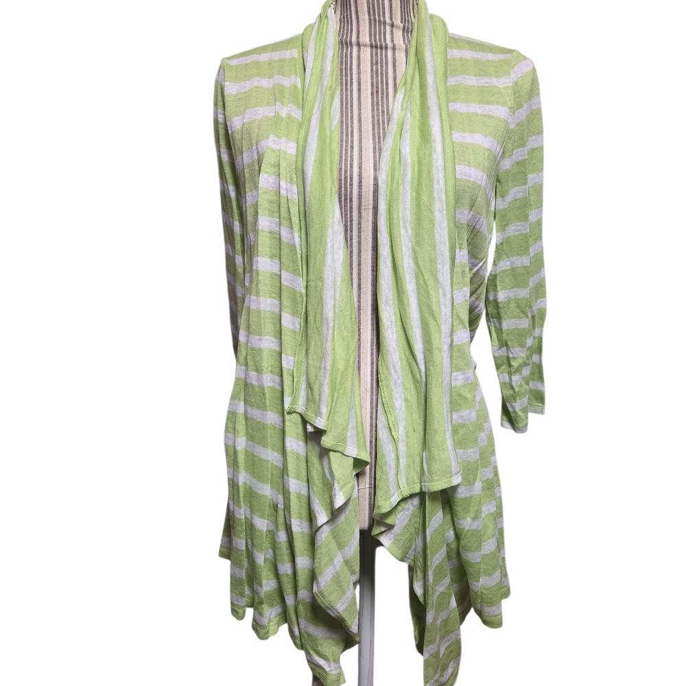 🎉HP🎉 J. Jill Light Green Striped Cardigan - Picture 3 of 6